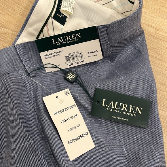 Lauren Ralph Lauren Big Boys Classic-Fit Blue Windowpane Suit Pants NWT - Picture 3 of 5